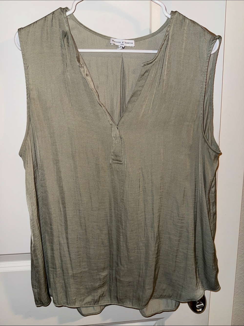 V-Neck Satin Sleeveless Blouse